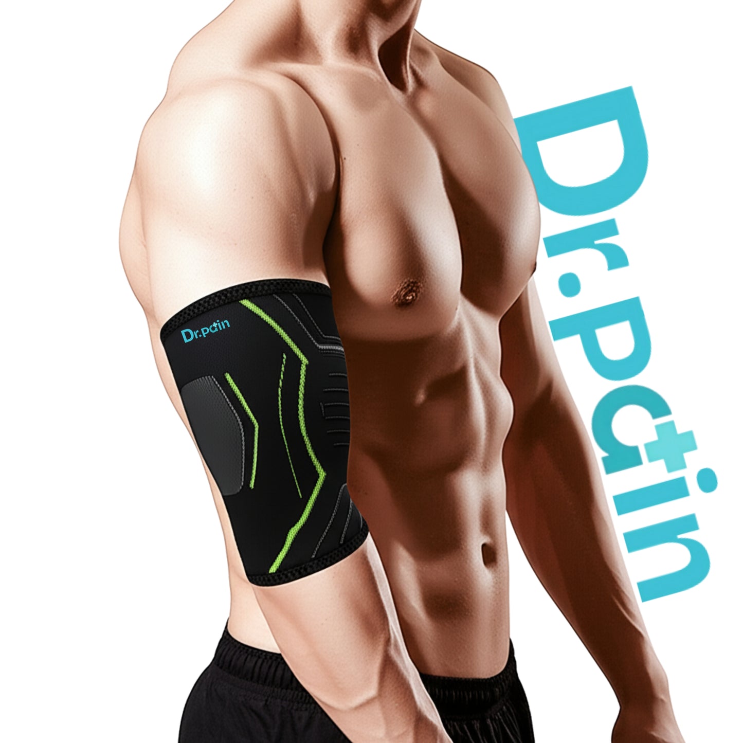 Dr. Pain Elbow Support Sleeve for Gym, Tennis, Badminton, Cricket & Sports – Premium Elbow Brace for Joint Pain Relief, Injury Recovery & Compression – Size L