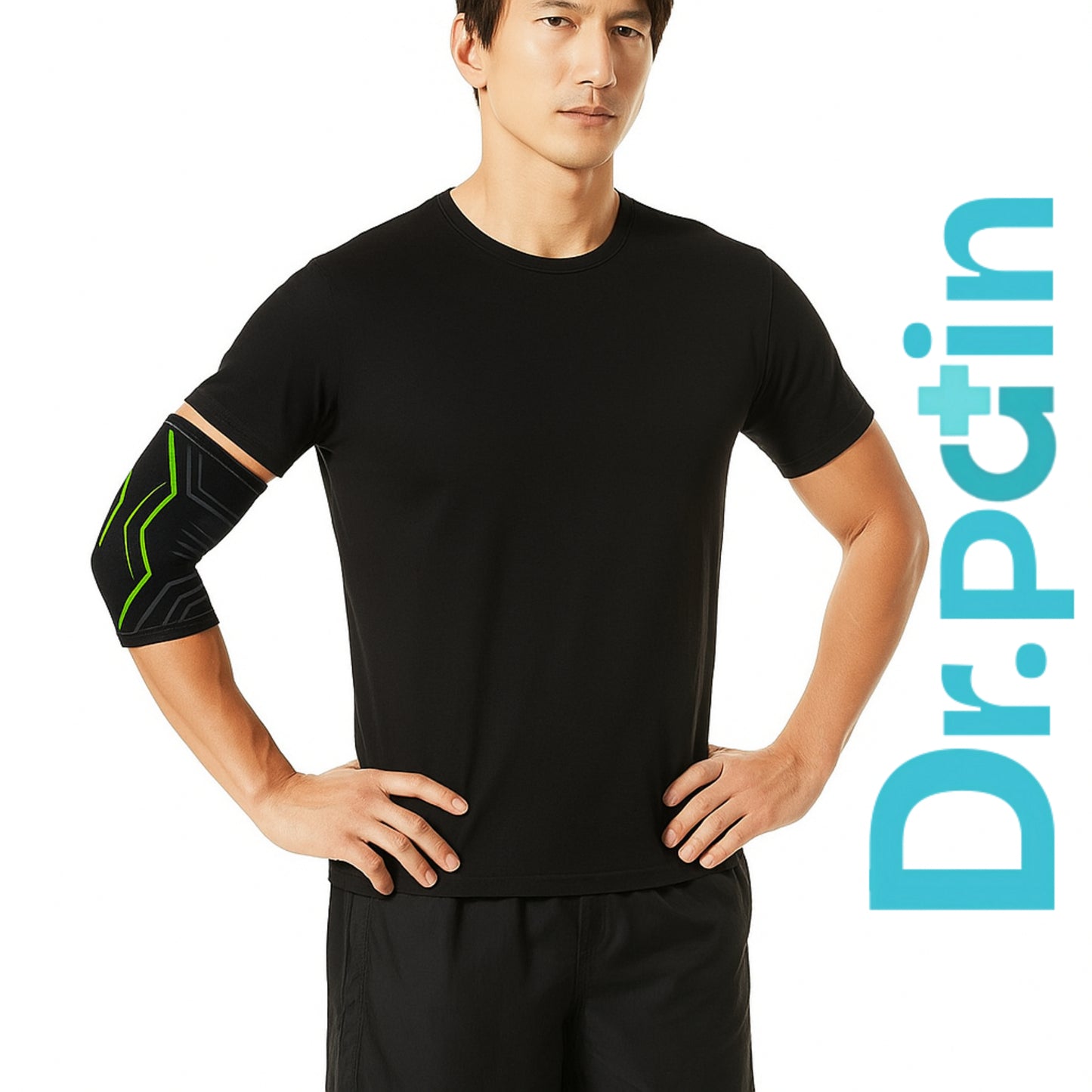 Dr. Pain Elbow Support Sleeve for Gym, Tennis, Badminton, Cricket & Sports – Premium Elbow Brace for Joint Pain Relief, Injury Recovery & Compression – Size L