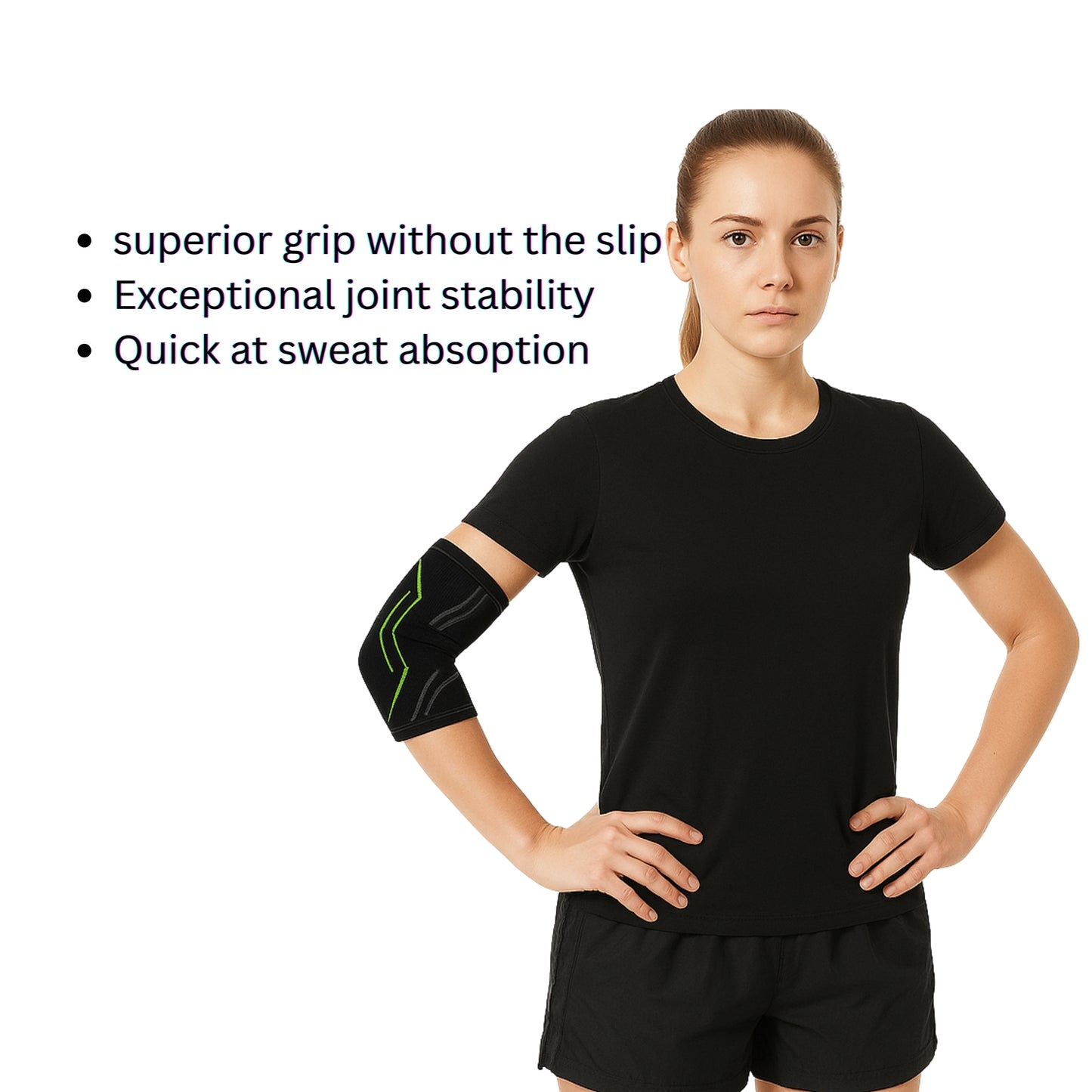 Dr. Pain Elbow Support Sleeve for Gym, Tennis, Badminton, Cricket & Sports – Premium Elbow Brace for Joint Pain Relief, Injury Recovery & Compression – Size L