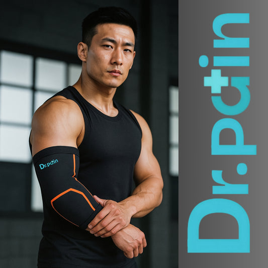 Dr. Pain Premium Elbow Brace for Gym, Workout, Sports & Pain Relief – Compression Support for Tennis Elbow, Lifting & Injury Recovery – Unisex Sleeve