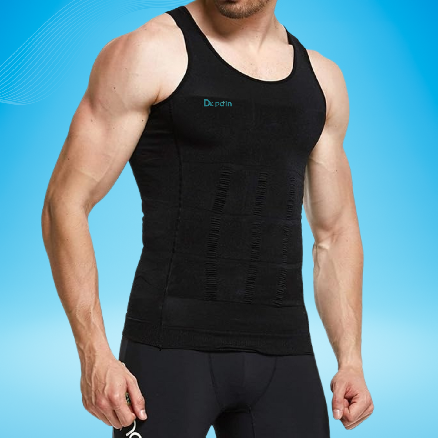 Dr.Pain Tummy Tucker Vest for Men – Slimming Compression Tank Top | Abs & Abdomen Shaper | Stretchable Body Shaper for Gym & Posture Support
