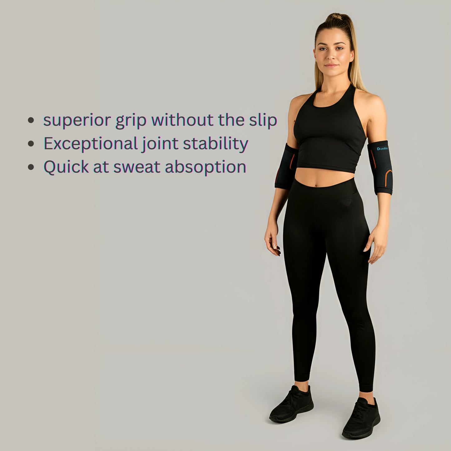 Dr. Pain Premium Elbow Brace for Gym, Workout, Sports & Pain Relief – Compression Support for Tennis Elbow, Lifting & Injury Recovery – Unisex Sleeve